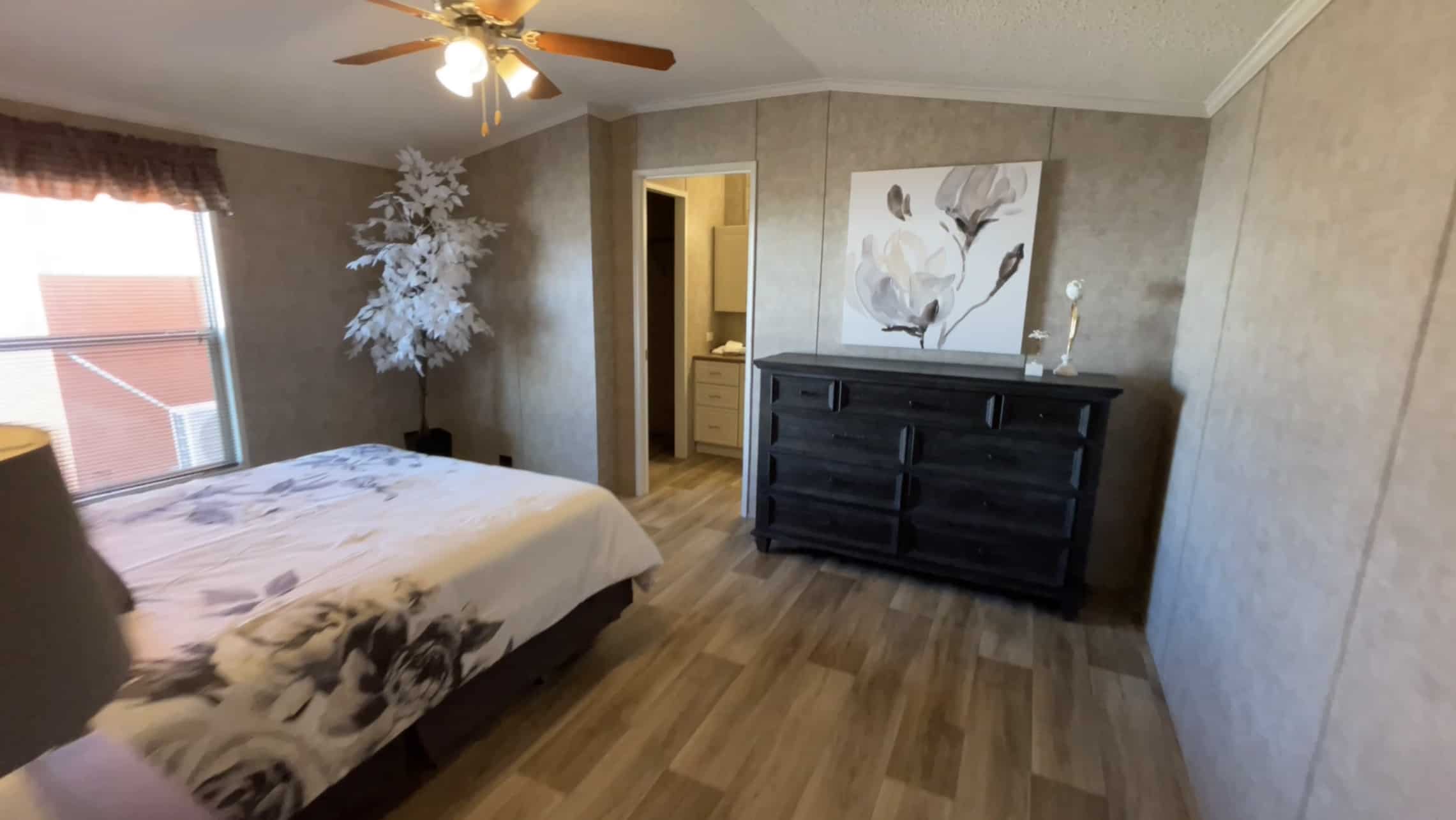 single wide manufactured home bedroom