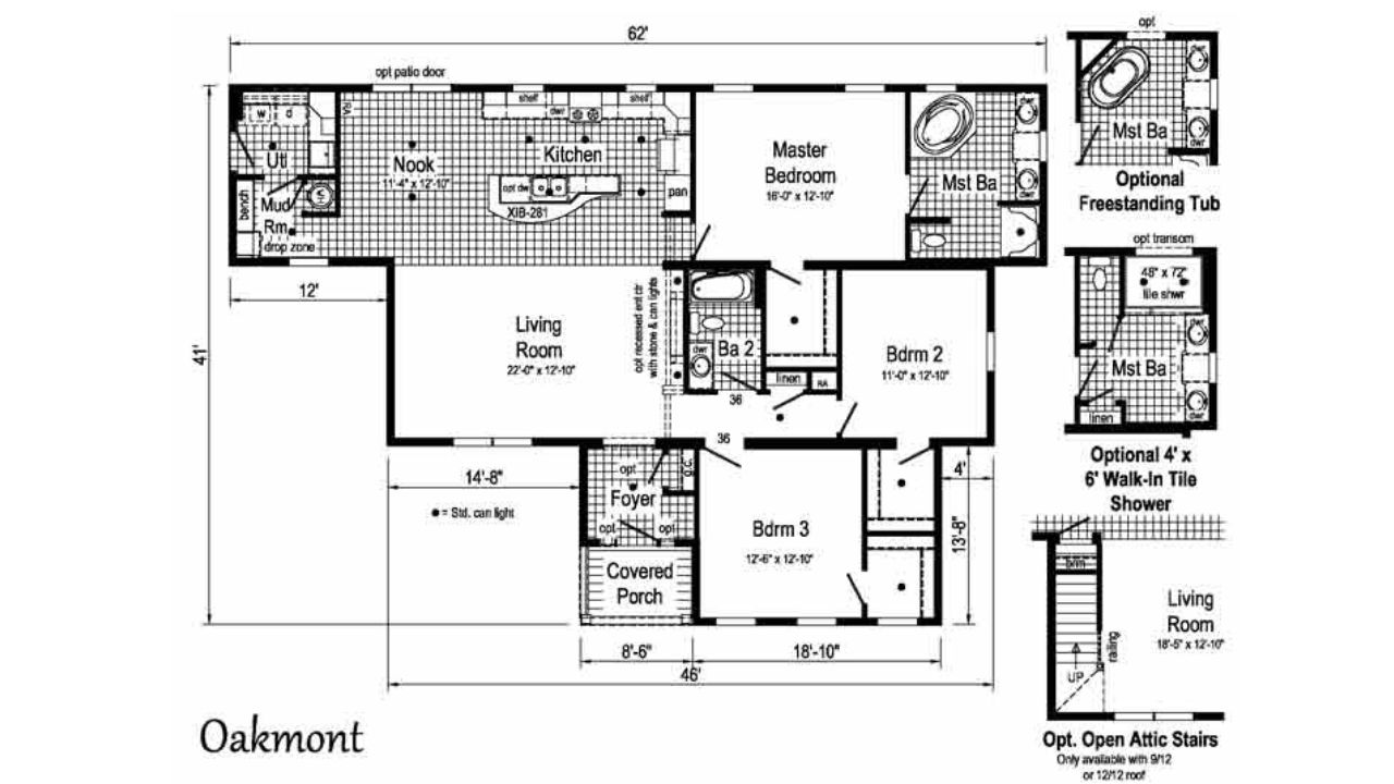 Triple Wide Mobile Home floor plan