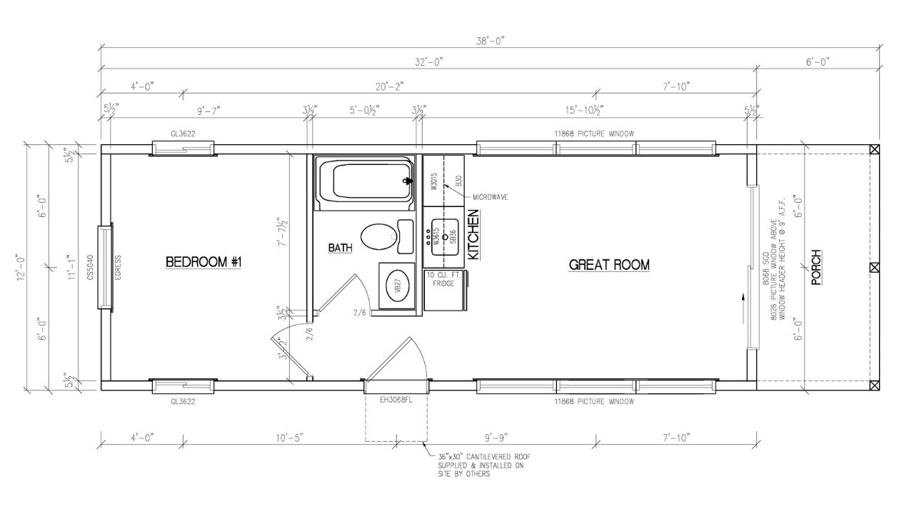 zook cabins Luxury Cabin park model floor plan