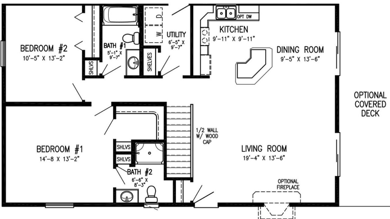 Lake House Modular Home floor plan