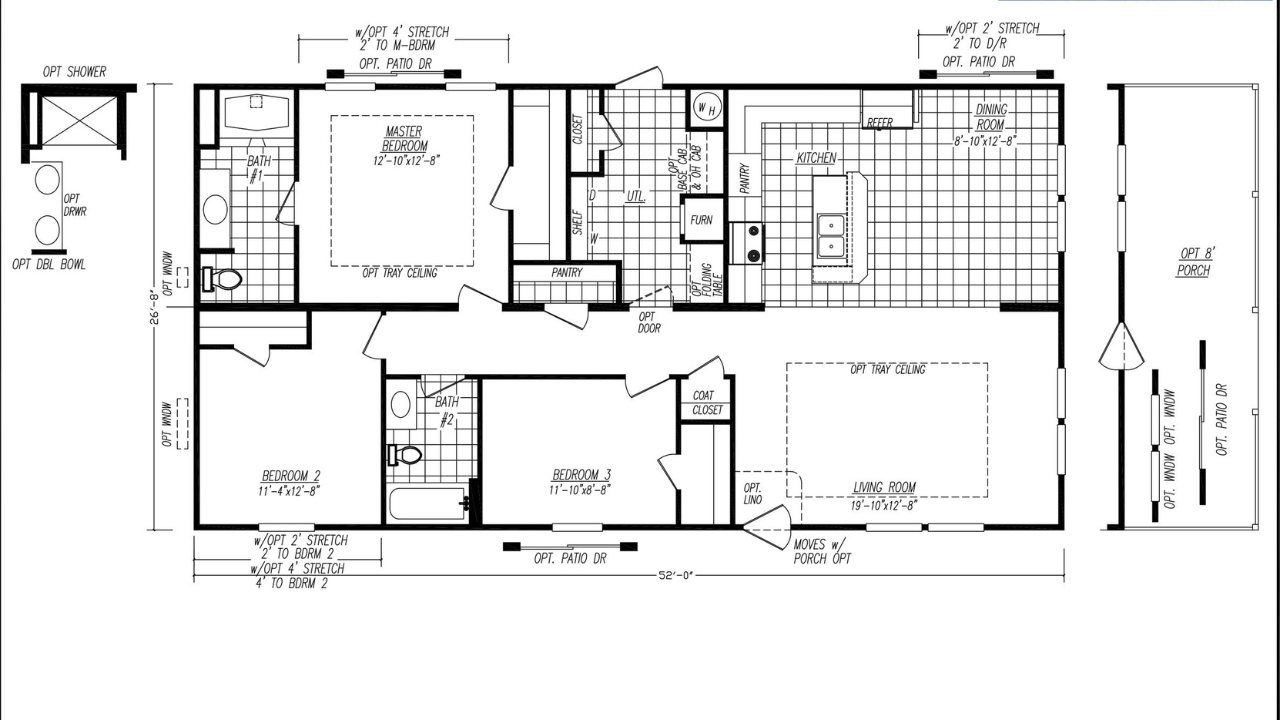 double wide mobile home porch floor plan