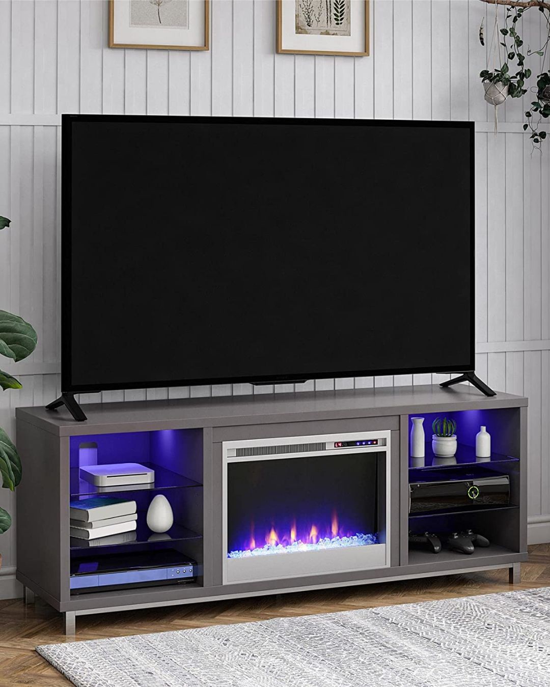 fireplace tv stand modern