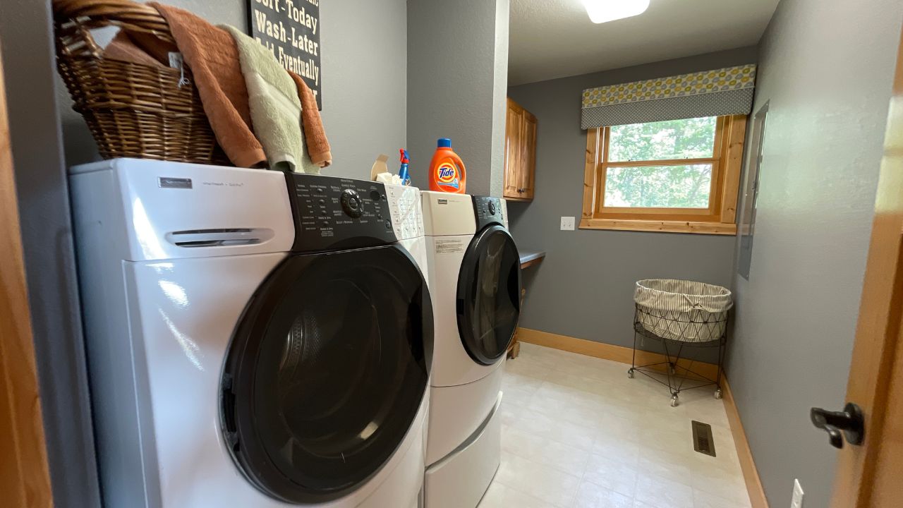log cabin by terrace homes laundry room