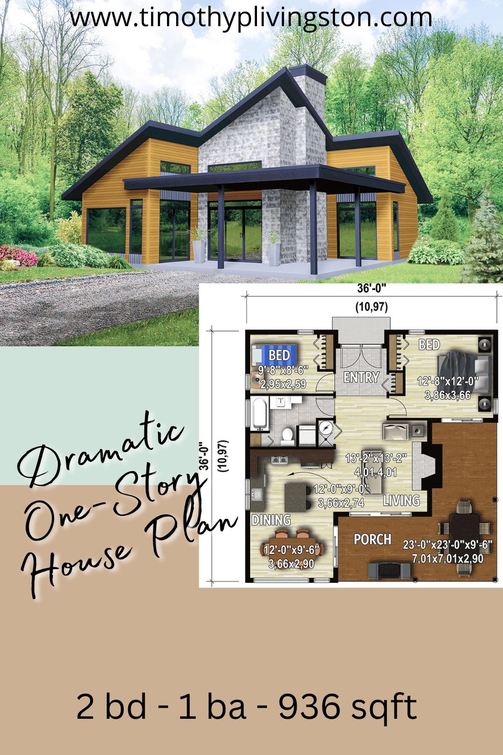 Dramatic One-Story House Plan small house plans