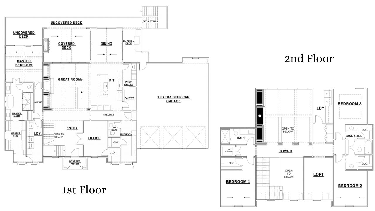 4 bedroom custom home design floor plan