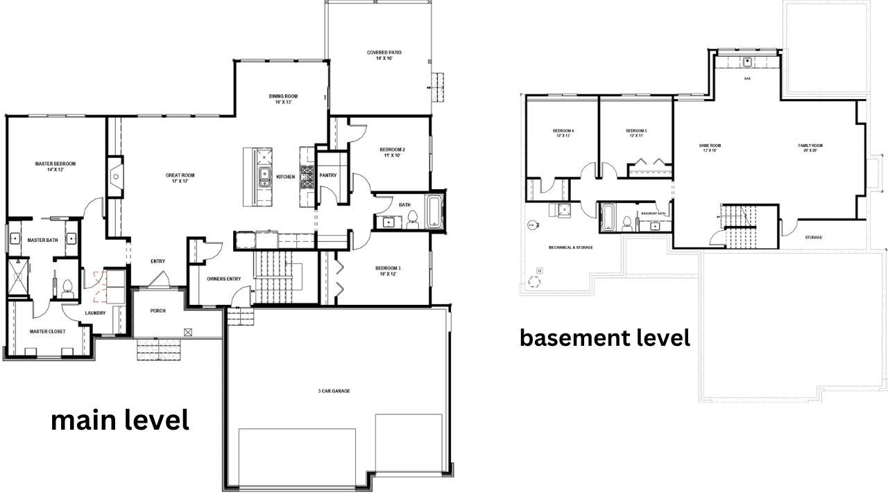 5 bedroom home design floor plan
