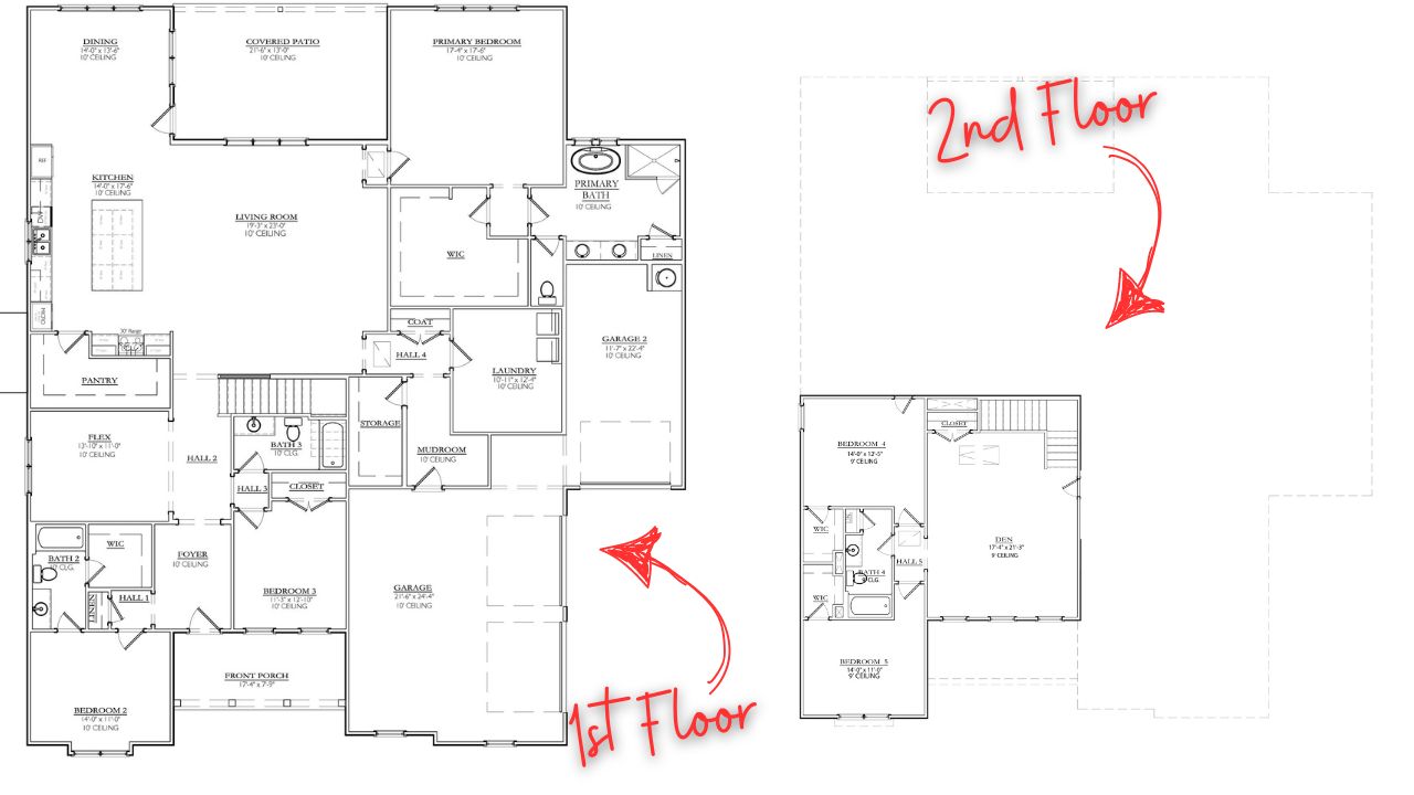5 bedroom modern farmhouse floor plan