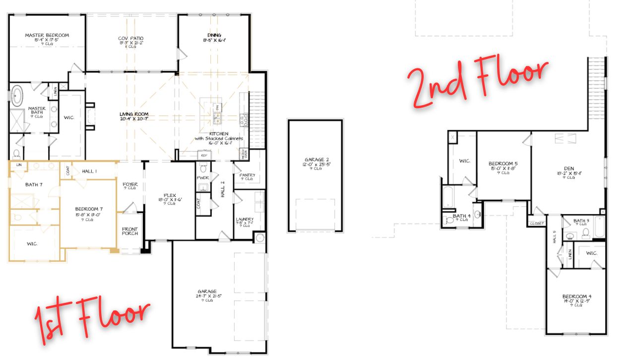 dark modern farmhouse 2 story floor plan