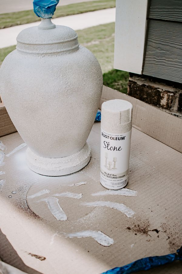 Upgrade lamps and vases with textured spray paint