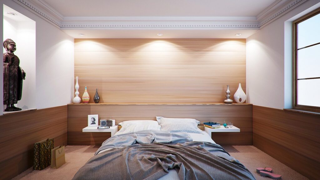 Create relaxed lighting in the bedroom