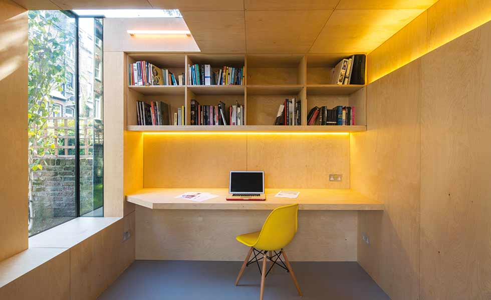 Use indirect lighting in the home office