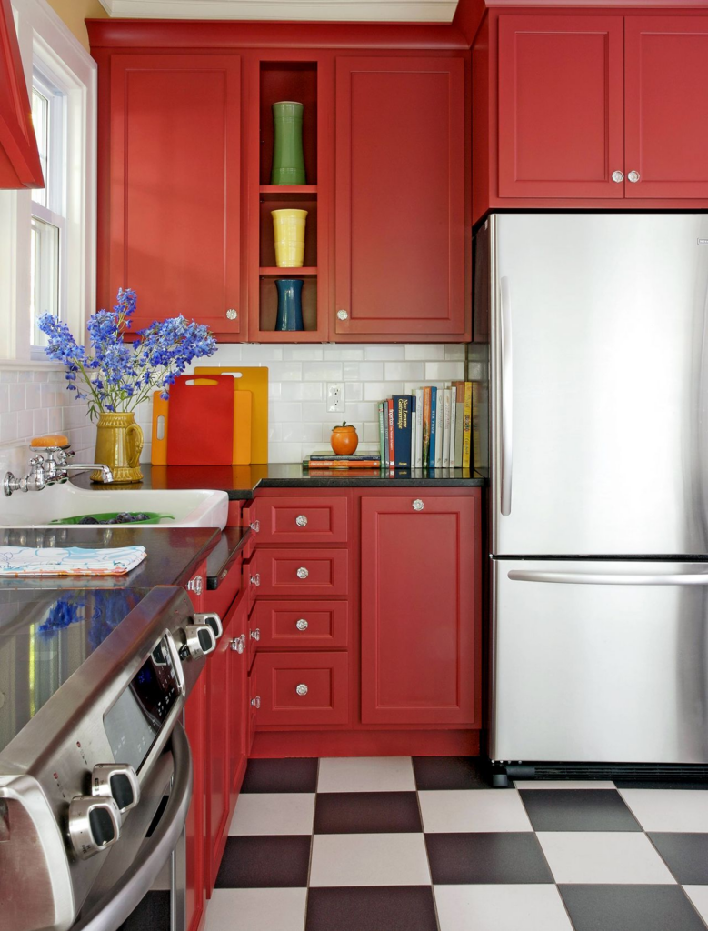 Red kitchen cabinet color