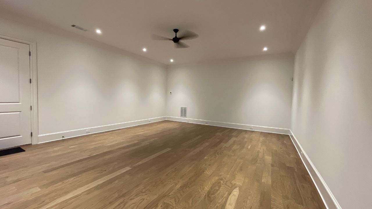 Finished basement with garage access