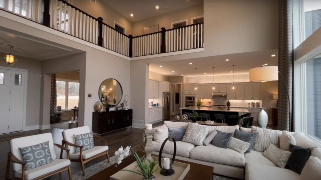 Two-story living room