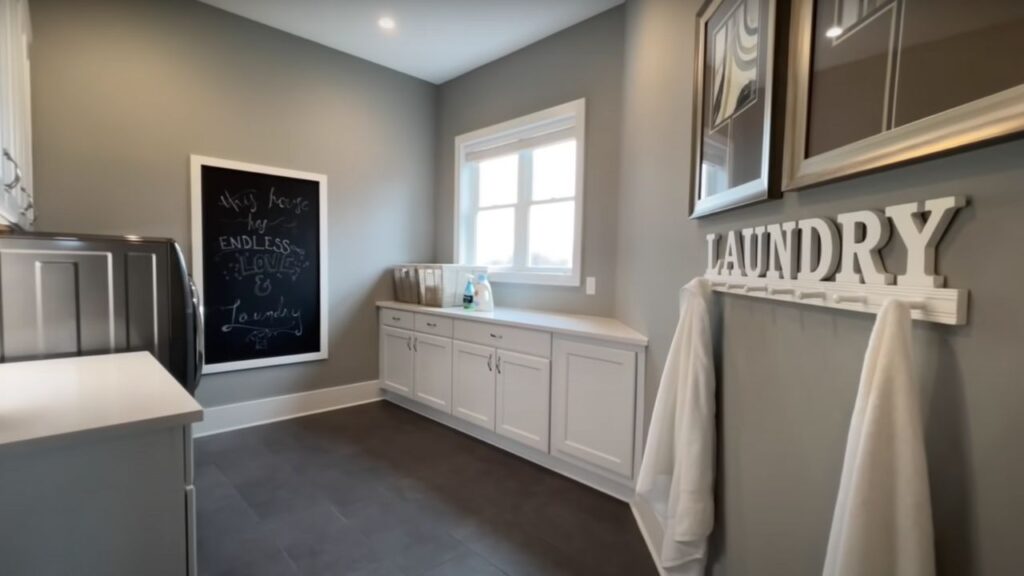 Spacious entry-level laundry room