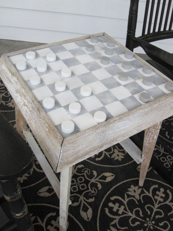 Upcycled checkers game board