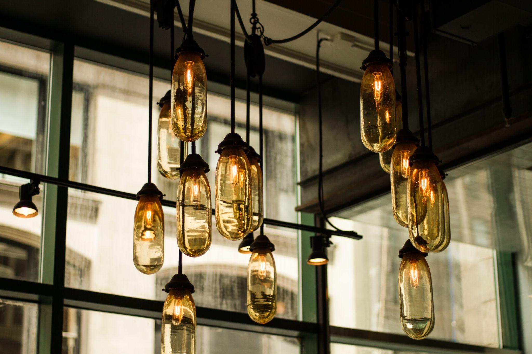 Exposed light bulbs for industrial home decor