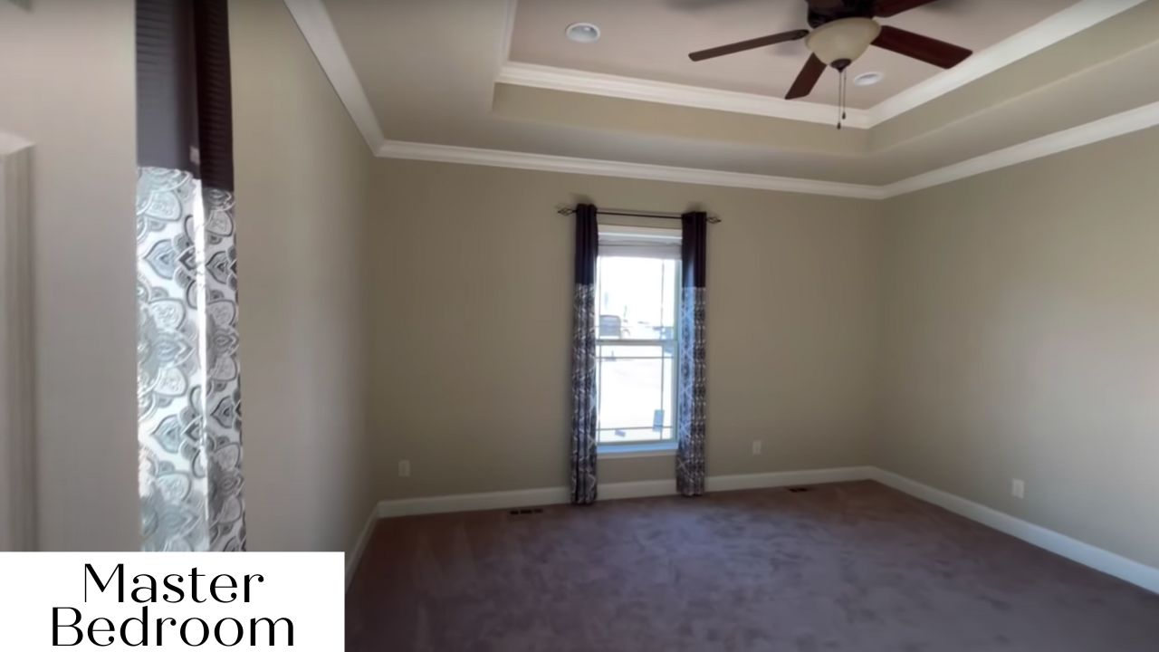 Master bedroom with tray ceiling