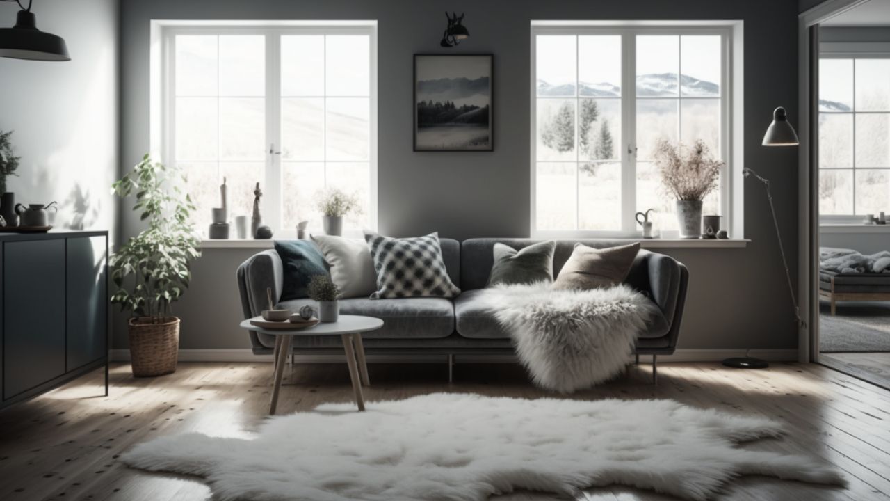 Scandinavian home decor sheepskin rug