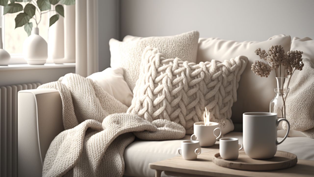 scandinavian home decor knitted pillows