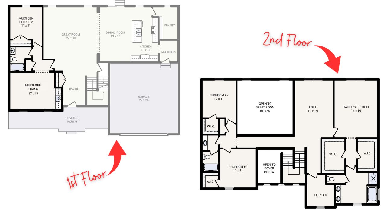 Schumacher Homes 2 story modern farmhouse floor plan