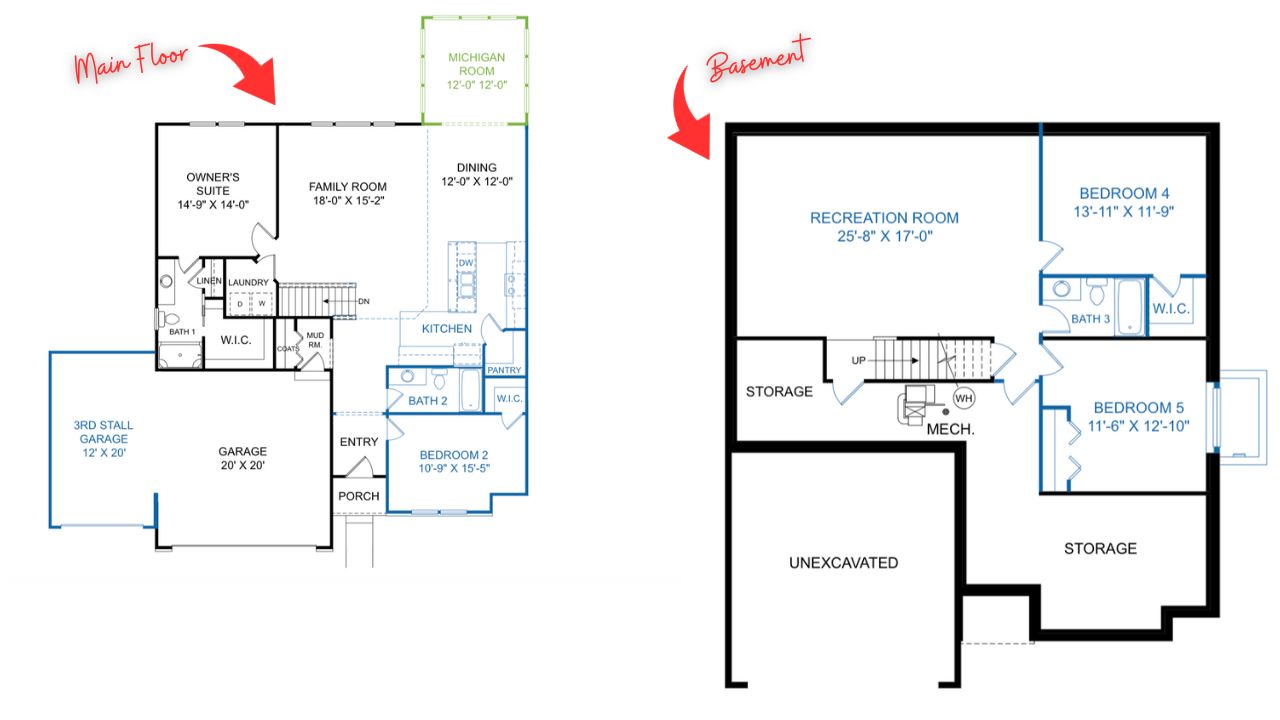 new 4 bedroom home floor plan